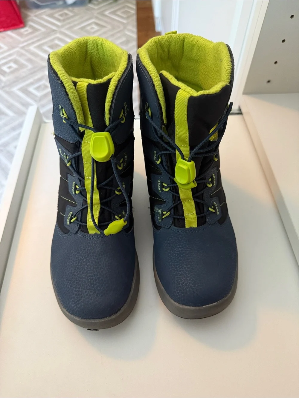 Merrell Kids Navy and Lime Waterproof Winter Boots